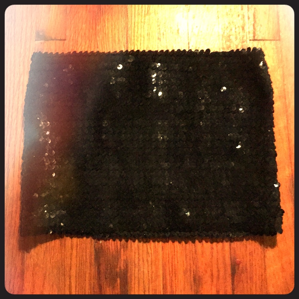 Black sequin tube top